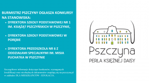 Ogłoszenie o konkursach na stanowiska dyrektorów